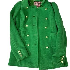 Juicy Couture Green Polka Dot Lined Coat Vintage